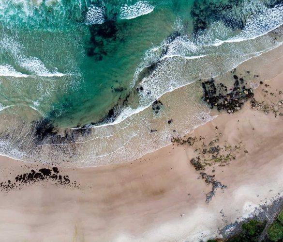 bird's-eye view photography of beach